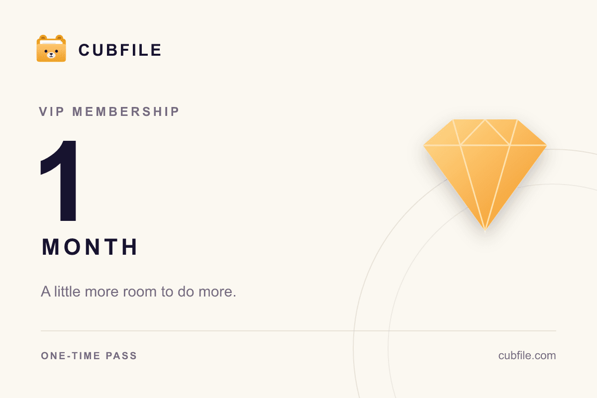 Cubfile VIP — 1 Month